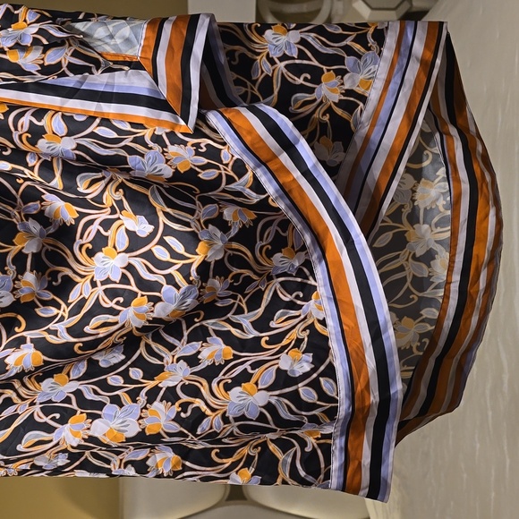 Halston Heritage Black and Orange Floral Wrap Skirt - Picture 4 of 16